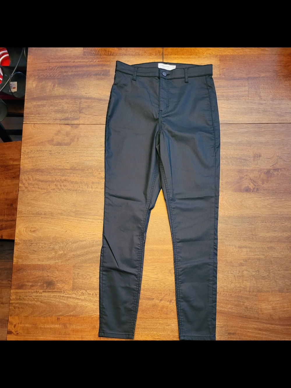 Topshop Black High-Rise Button Detail Pants